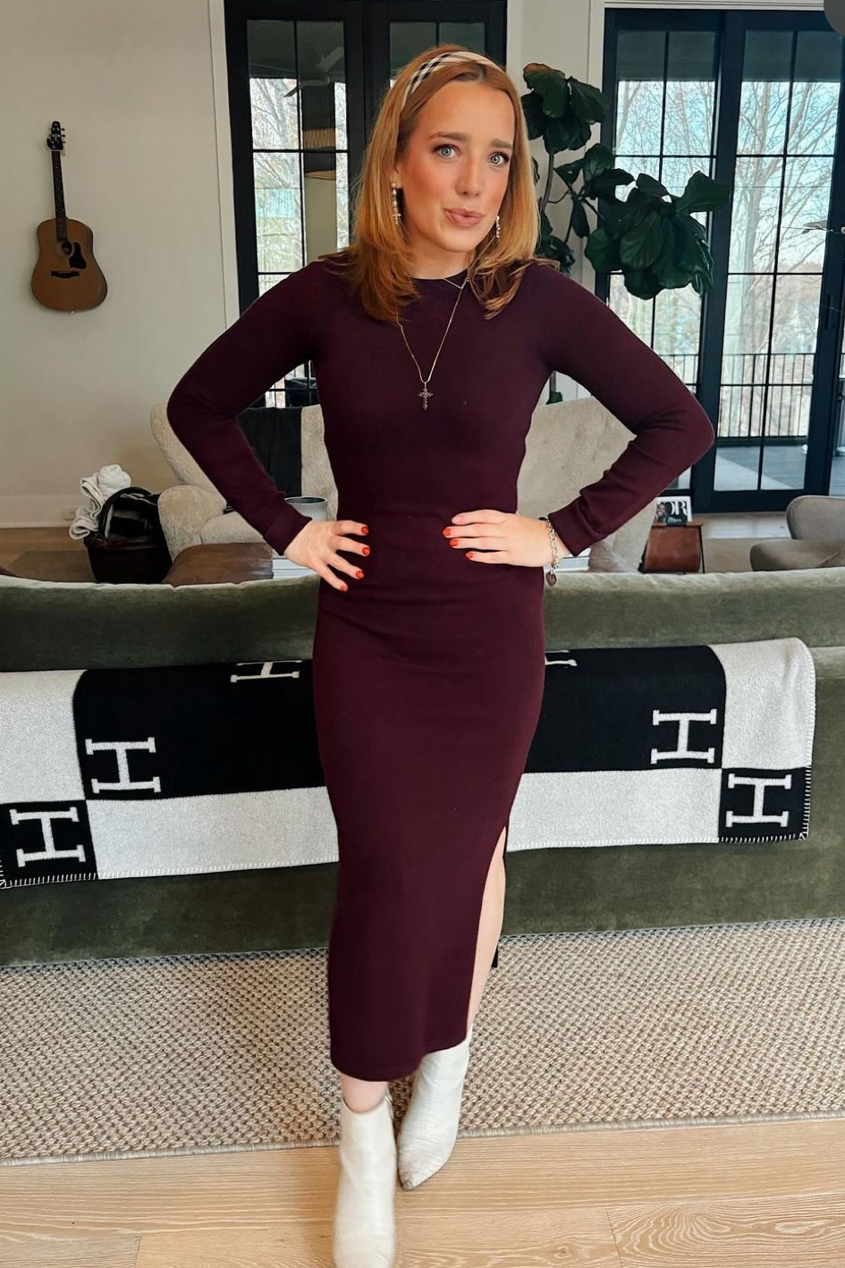 Thanksgiving and holiday outfit inspo! Wearing this long matron dress at Thanksgiving last year and I am still obsessed with this look a year later! Should I repeat this year? 

#LTKSeasonal #LTKGiftGuide #LTKHoliday