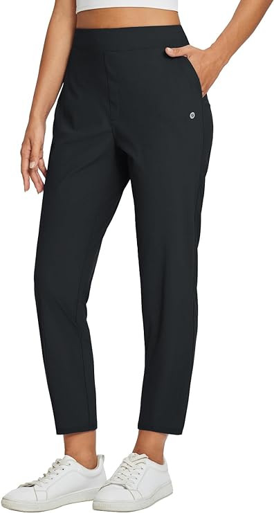 baleaf Womens Travel Pants Lightweight Stretch with Zipper Pockets Petite Ankle Dressy Golf Work ... | Amazon (US)
