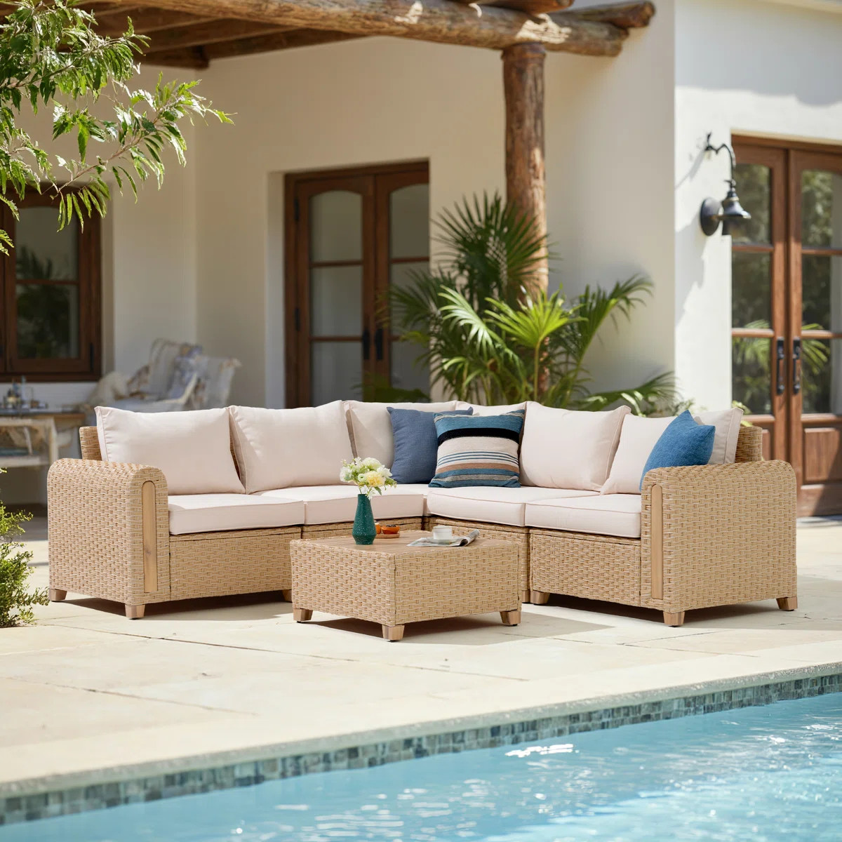 Outdoor 5-person Conversation Set With Cushions | Wayfair North America