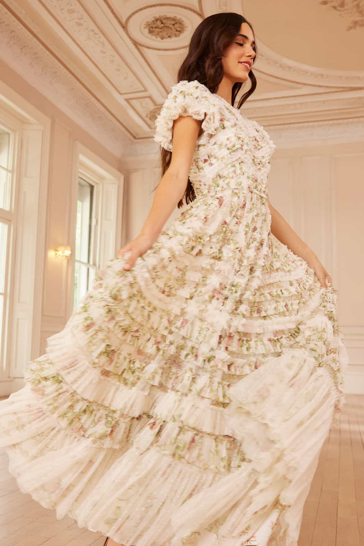 Colette's La Vie En Rose Round Neck Short Sleeve Gown | Needle & Thread US