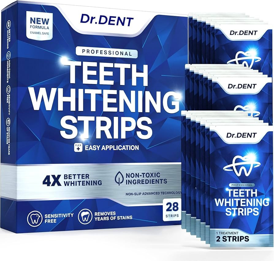 DrDent Professional Teeth Whitening Strips 7 Treatments - Safe for Enamel - Non Sensitive Teeth W... | Amazon (UK)