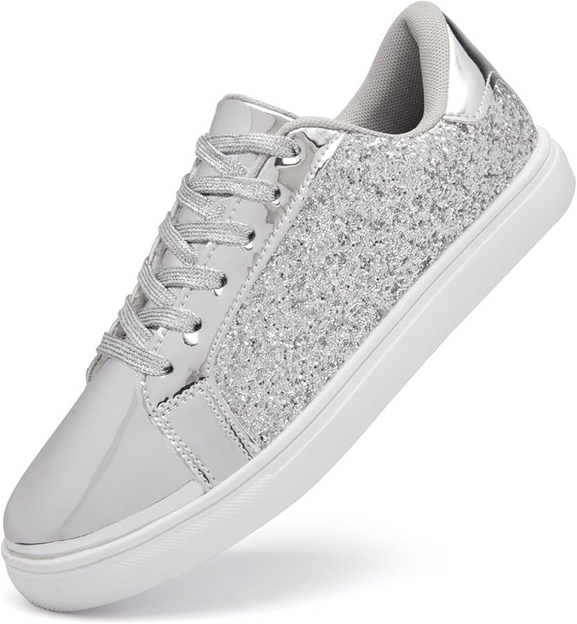 BosenHulu Women's Glitter Shoes Fashion Shiny Sequin Sneakers Tennis Sparkly Shoes Rhinestone Bli... | Amazon (US)