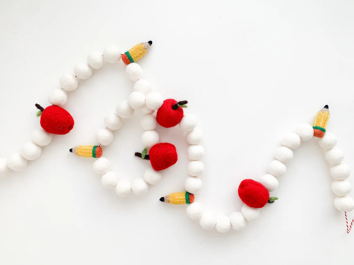 Little Back To School Felt Ball Garland | Pearl & Jane