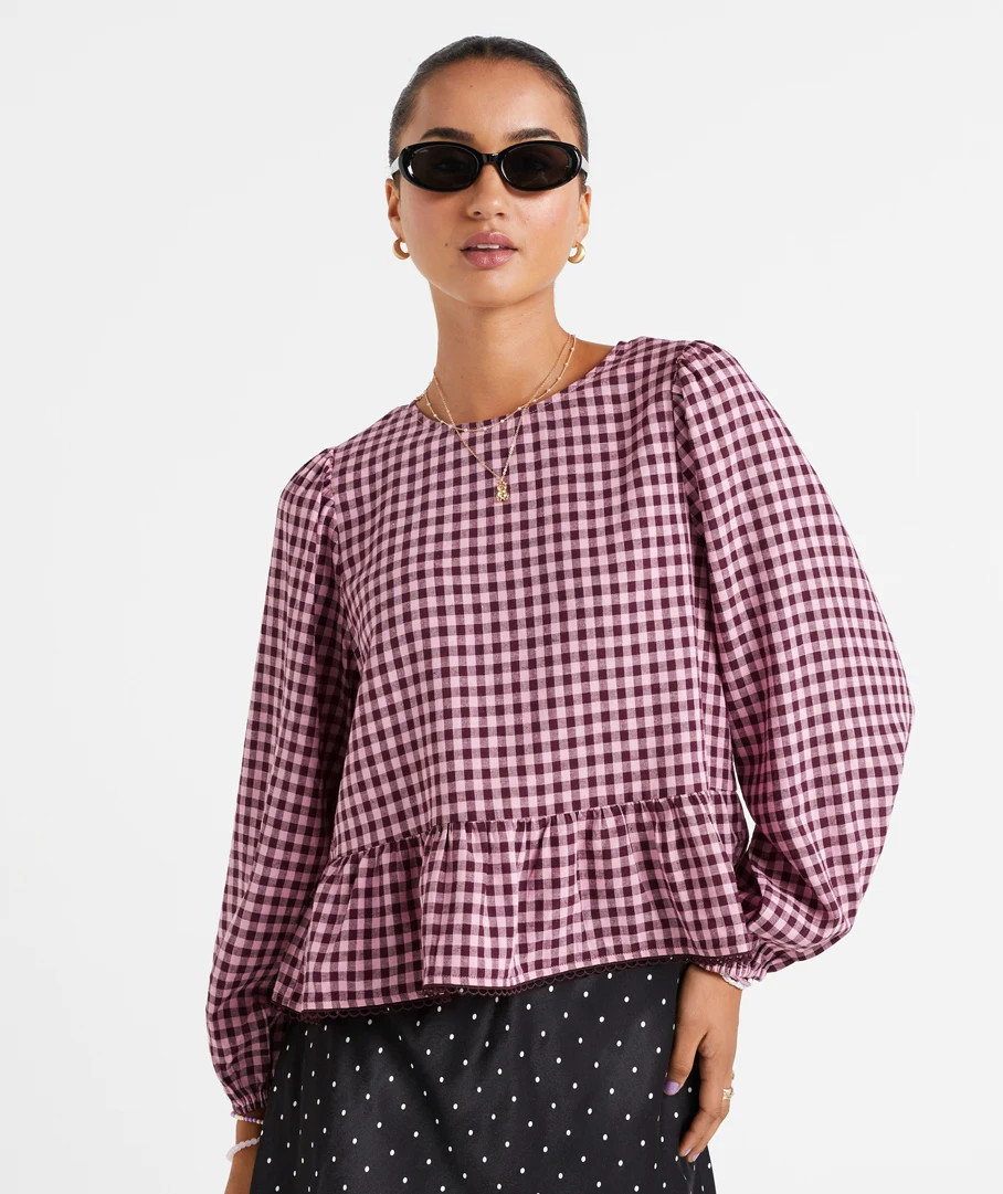 REMY LINEN BLEND PEPLUM TOP | Sportsgirl