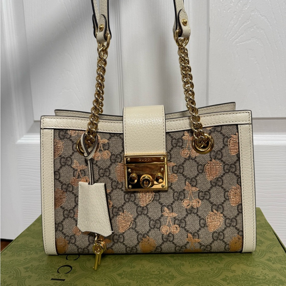 Gucci GG Supreme Padlock Small Berry Tote Bag | Poshmark
