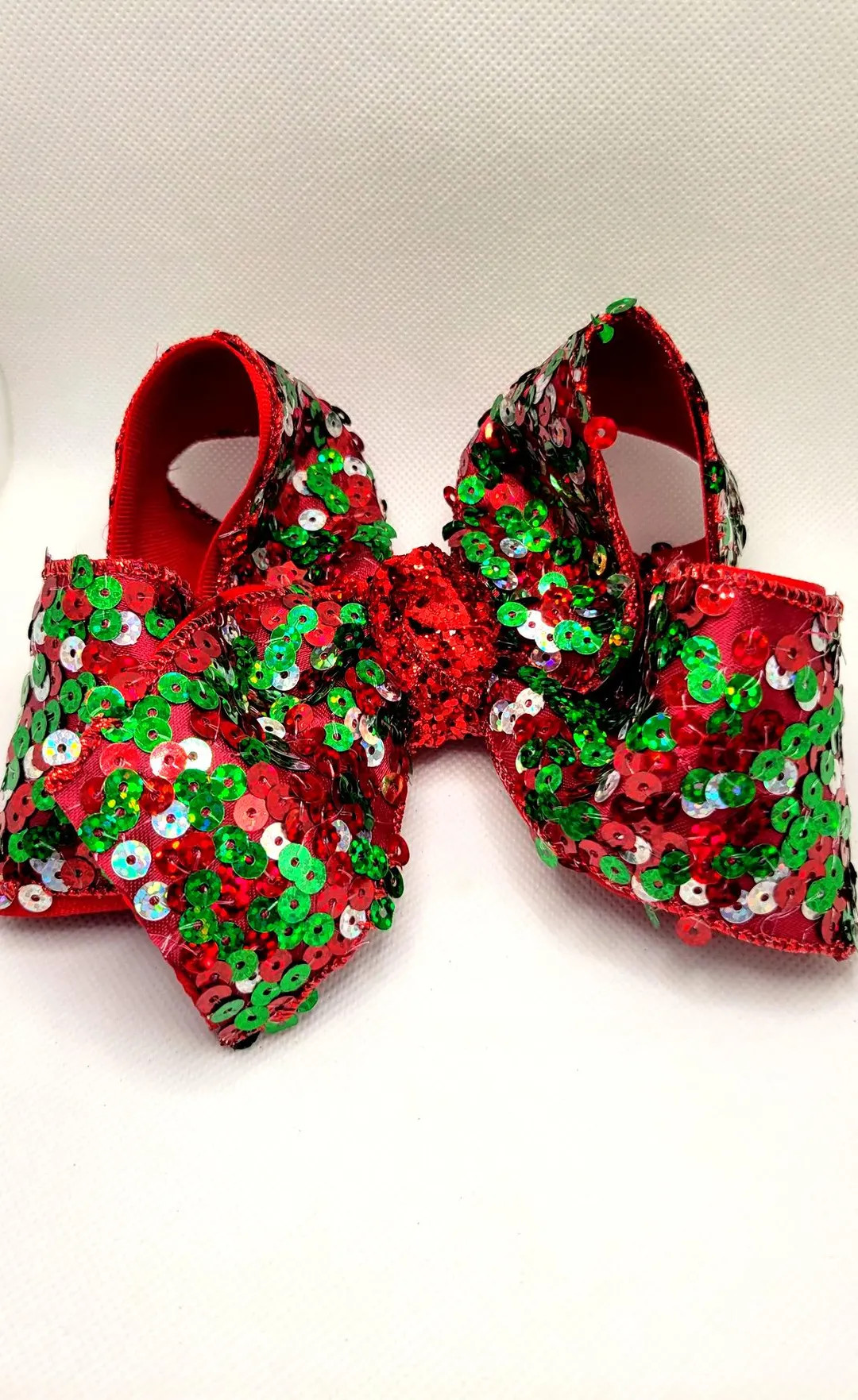 Red Sequin Christmas Bow: Sparkly Holiday Hair Clip | Etsy (US)