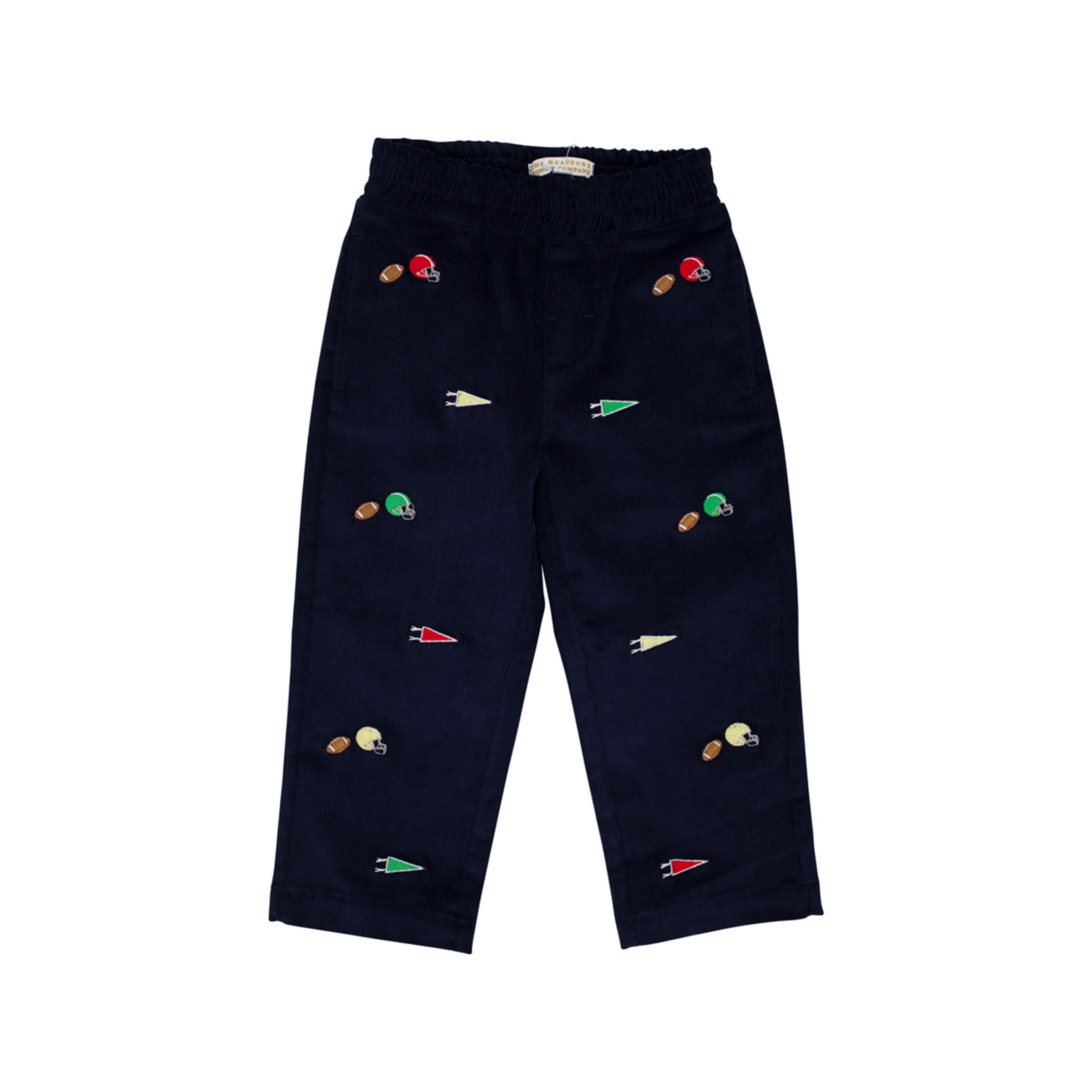 Critter Sheffield Pants (Corduroy) - Nantucket Navy with Football Embroidery | The Beaufort Bonnet Company