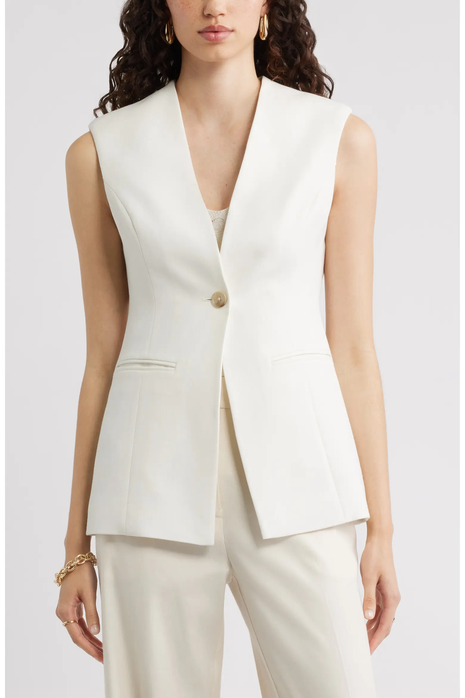 Textured One-Button Vest (Women) | Nordstrom | Nordstrom