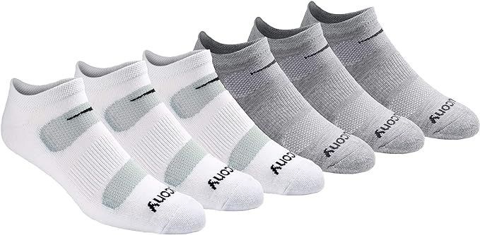 Saucony Men's Multi-Pack Mesh Ventilating Comfort Fit Performance No-Show Socks | Amazon (US)