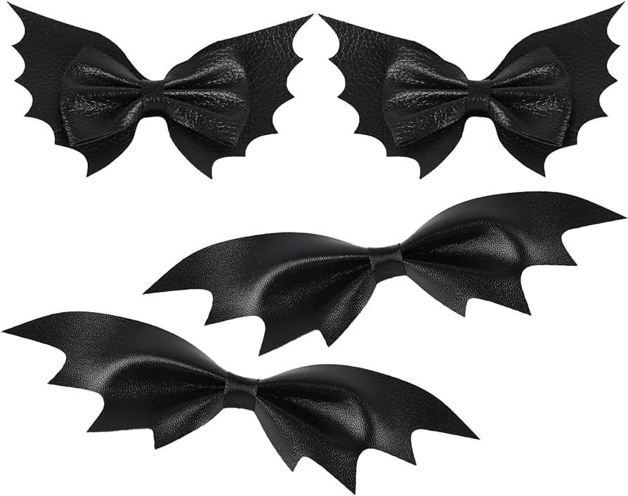Halloween Bat Hair Clip - Stylish Black Bat Wing Hair Clips with Leather-like Texture Goth Hair A... | Amazon (US)
