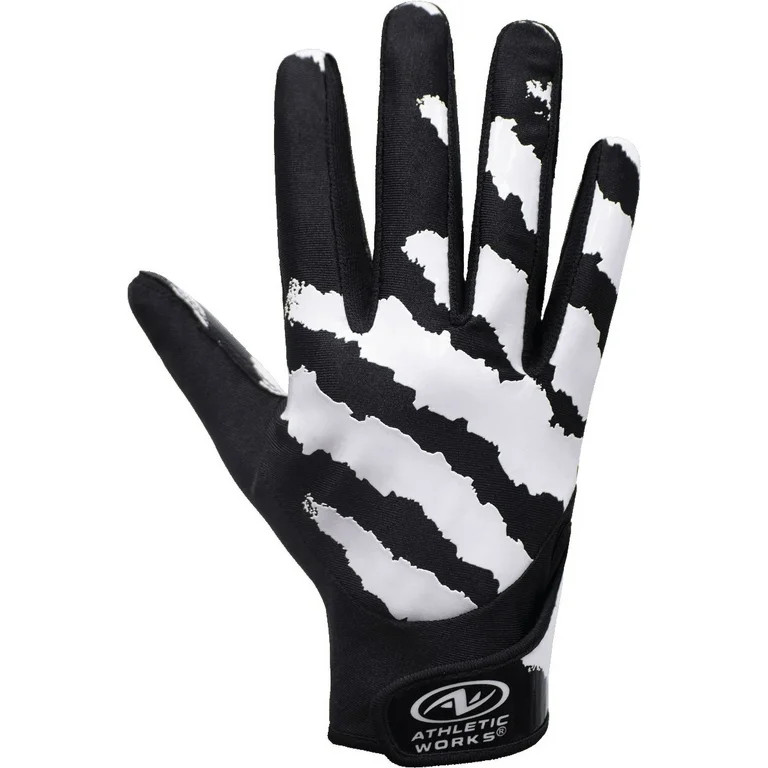 Athletic Works Football Receiver Gloves with Silicone Grip, Adult Small / Medium, Black | Walmart (US)