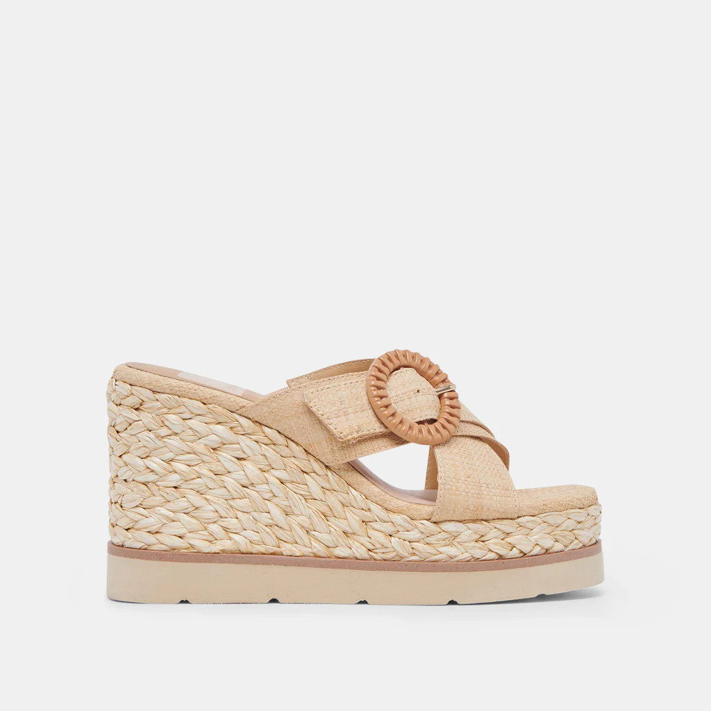 LUIZ WEDGES LT NATURAL RAFFIA | DolceVita.com