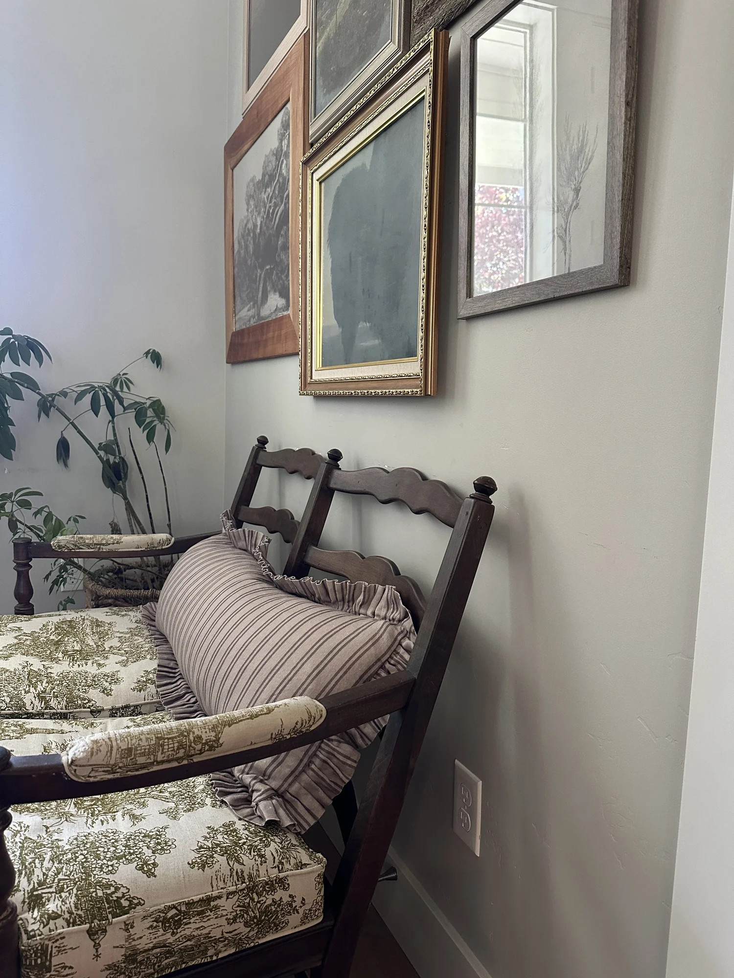 Oatmeal Striped Linen-Ruffle Lumbar Pillow Cover — Rennah Decorative Pillows | Rennah