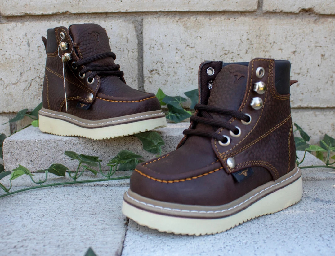 Children's Genuine LEATHER Unisex Winter Toddler CONSTRUCTION Style Ankle BOOTS - Etsy | Etsy (US)