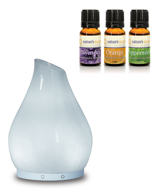 GreenAir Essential Oil white - Tulip Diffuser & Three-Piece Essential Oil Set | Zulily