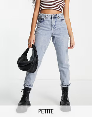 Topshop Petite organic cotton bleached Mom jeans | ASOS | ASOS (Global)