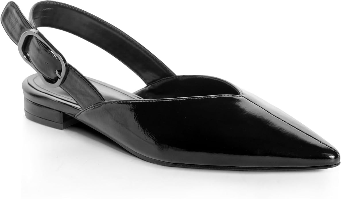 Slingback Flat Shoes for Women Pointed Closed Toe Flat Mule Sandals Casual Comfortable Office Dre... | Amazon (US)