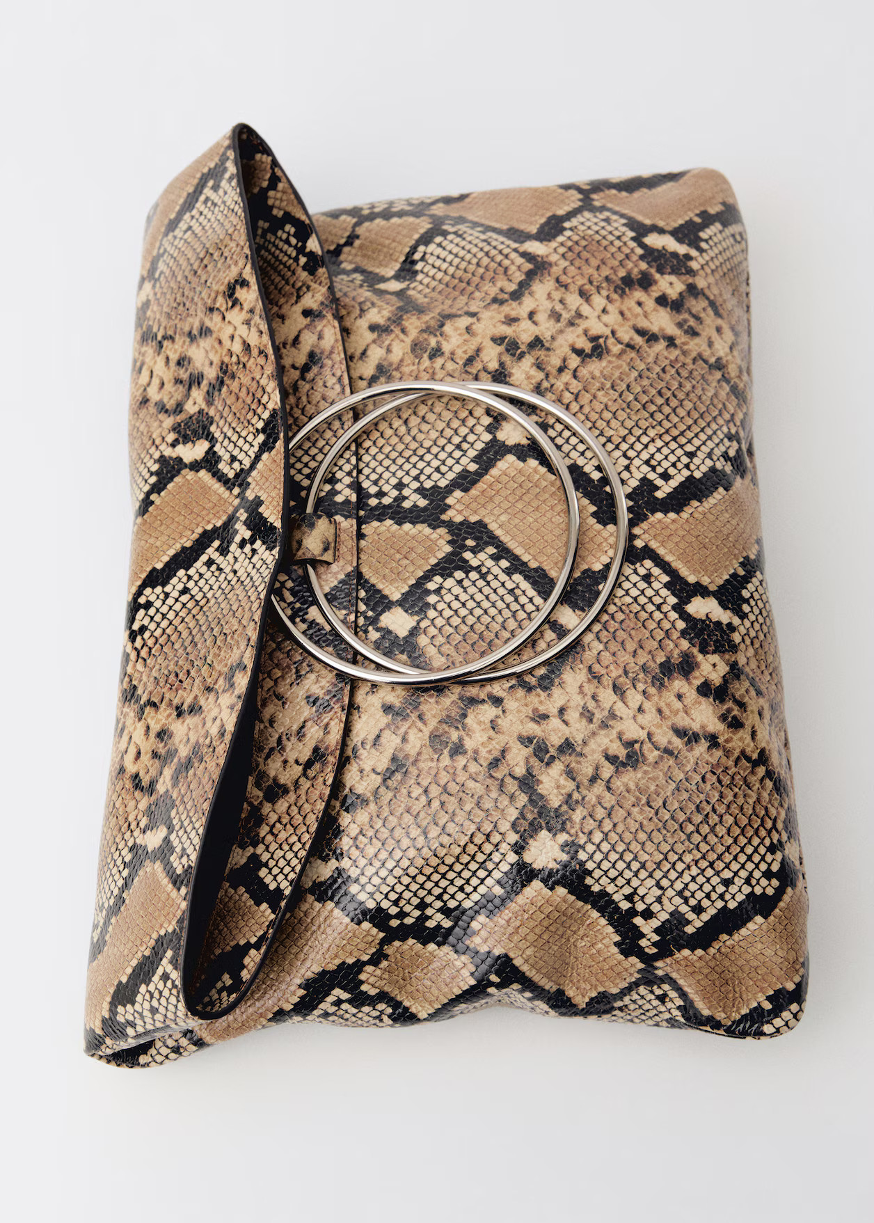 Animal-print leather bag with metal handle - Women | MANGO USA | Mango (US/MX/AU)