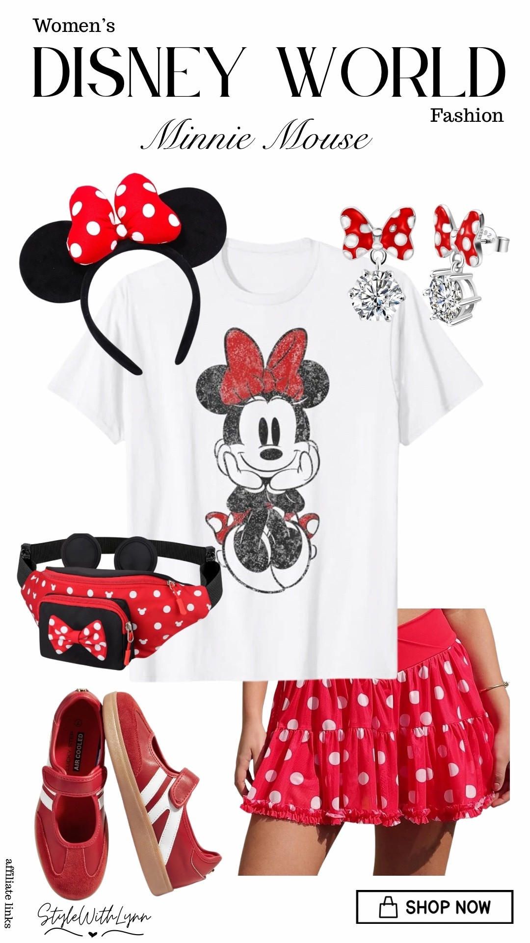 Serving Minnie Mouse magic with a modern twist. ❤️ From the statement tee to the cutest accessories, this outfit is park-day perfection! ✨🎀 #DisneyOOTD #MinnieInspired #DisneyBound #DisneyAesthetic #ThemeParkFashion

#LTKootd #LTKmomlife #LTKTravel