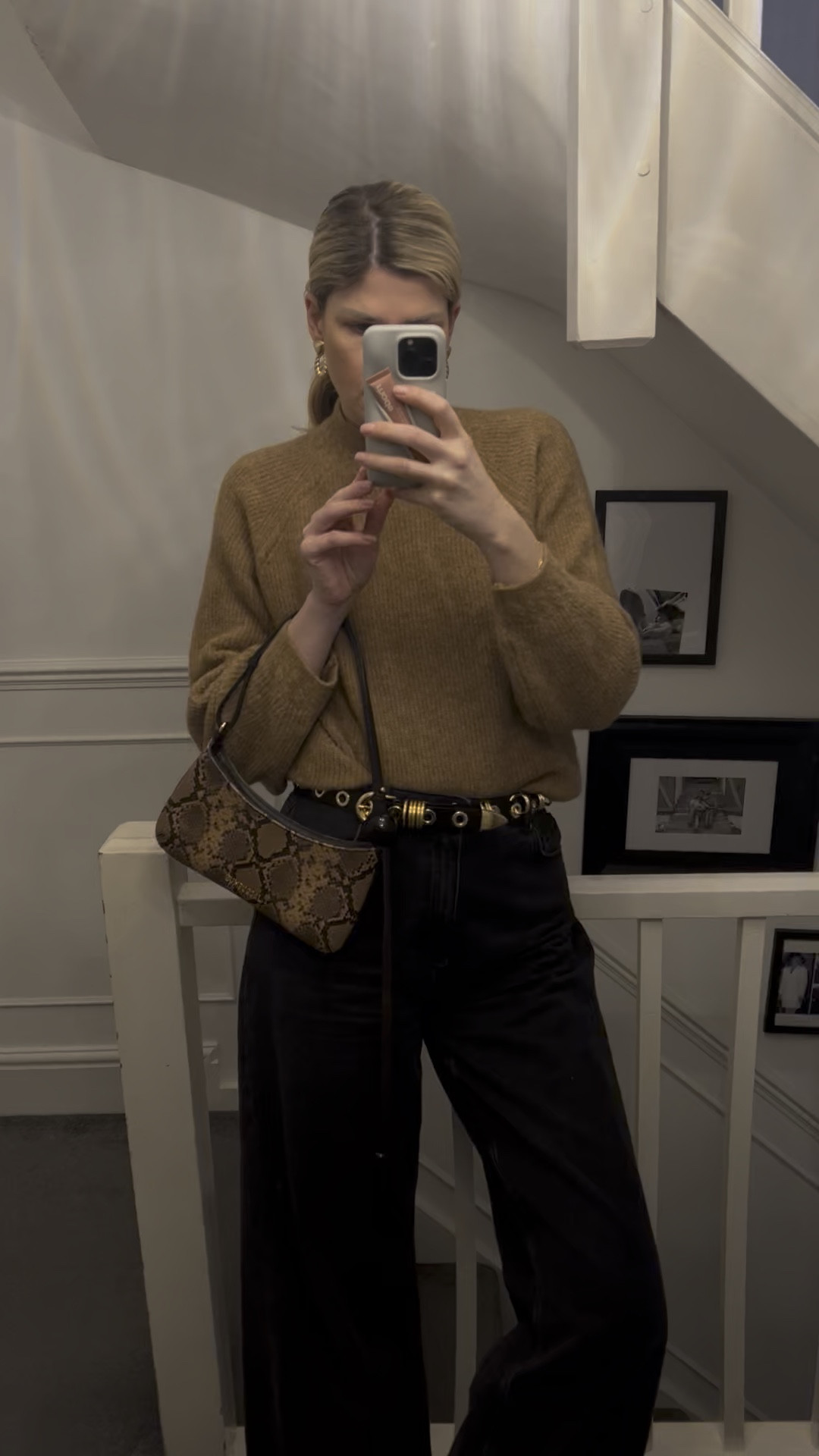 Casual outfit, black jeans, wide leg jeans, leather belt, black and gold belt, sezane jumper, winter outfit, mint velvet jeans 

#LTKwinter #LTKstyletip #LTKeurope
