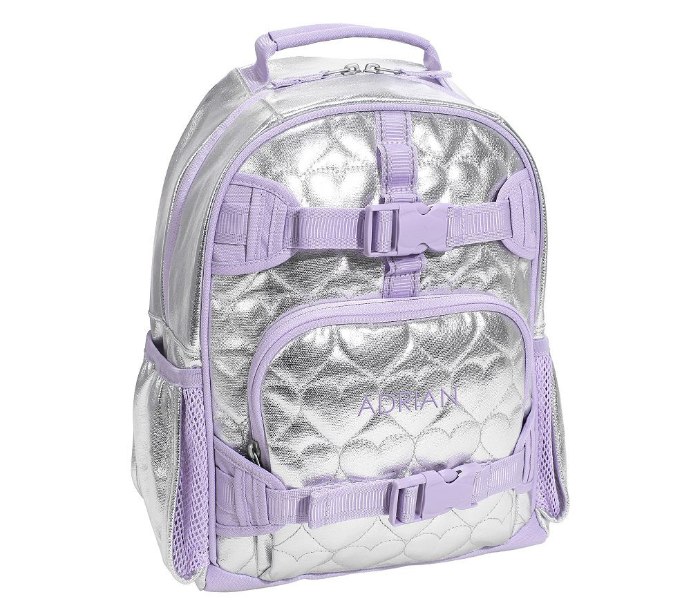 Mackenzie Silver Metallic Hearts Backpacks | Pottery Barn Kids