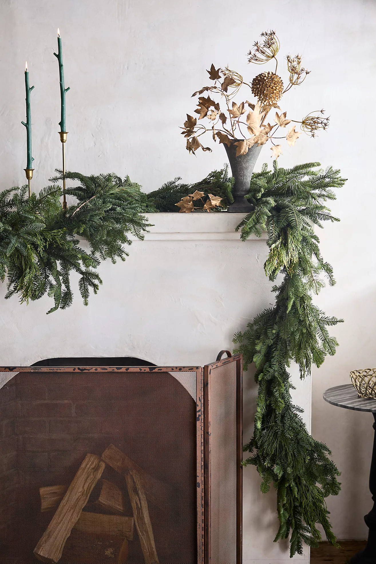 Fresh Noble Fir + Golden Juniper Garland | Anthropologie (US)