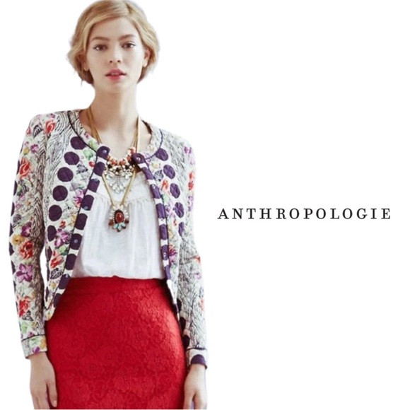 Anthropologie Isani Women's Floral Quilted Jacket - 6 | Poshmark