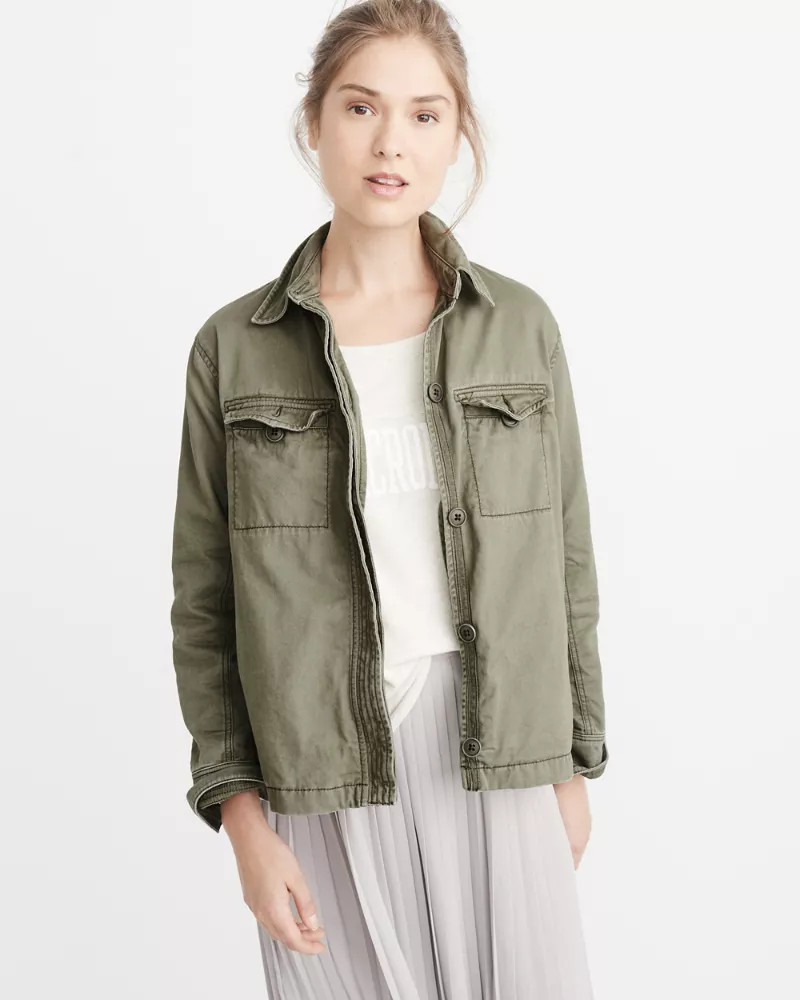 Twill Shirt Jacket | Abercrombie & Fitch US & UK
