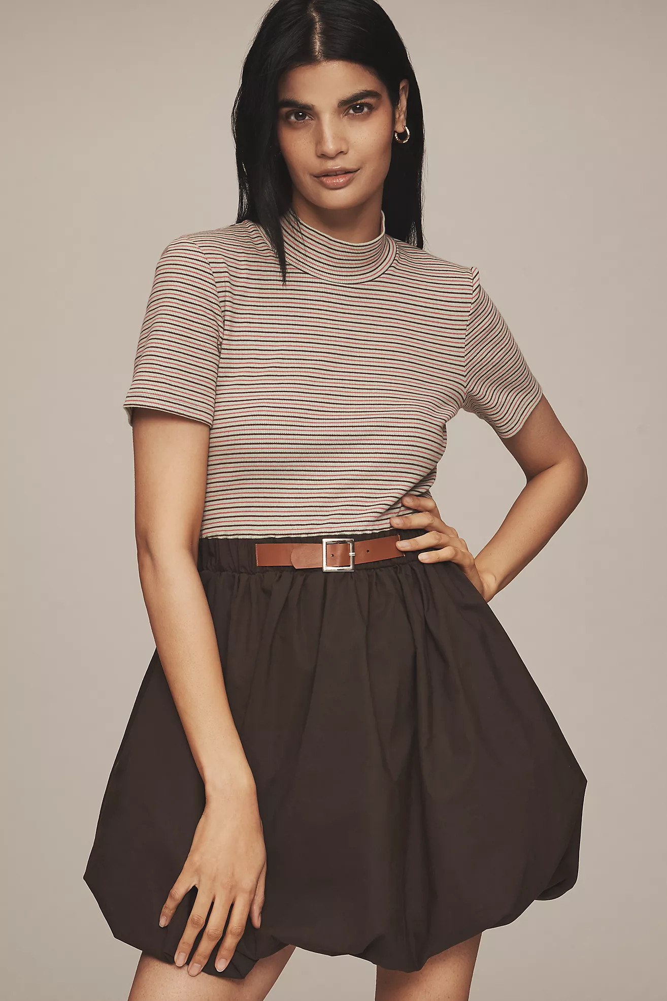 Maeve Belted Twofer Bubble Mini Dress | Anthropologie (US)