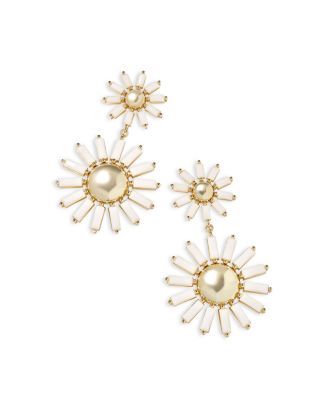 Madison White Daisy Statement Earrings in 14K Gold Plated | Bloomingdale's (US)