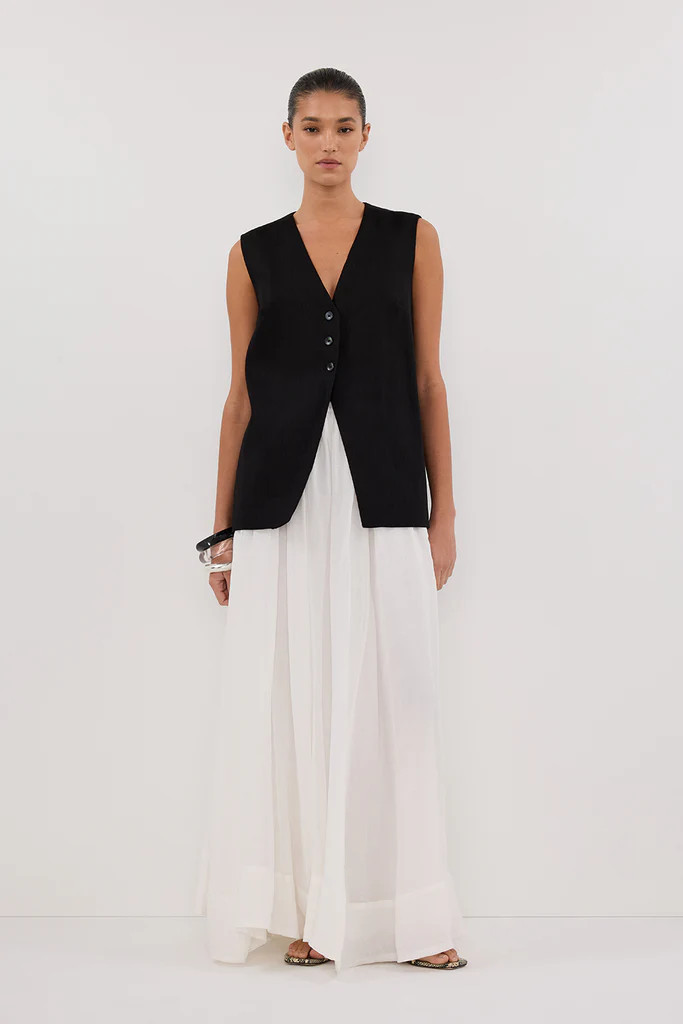 BRAX BLACK LONGLINE VEST | DISSH