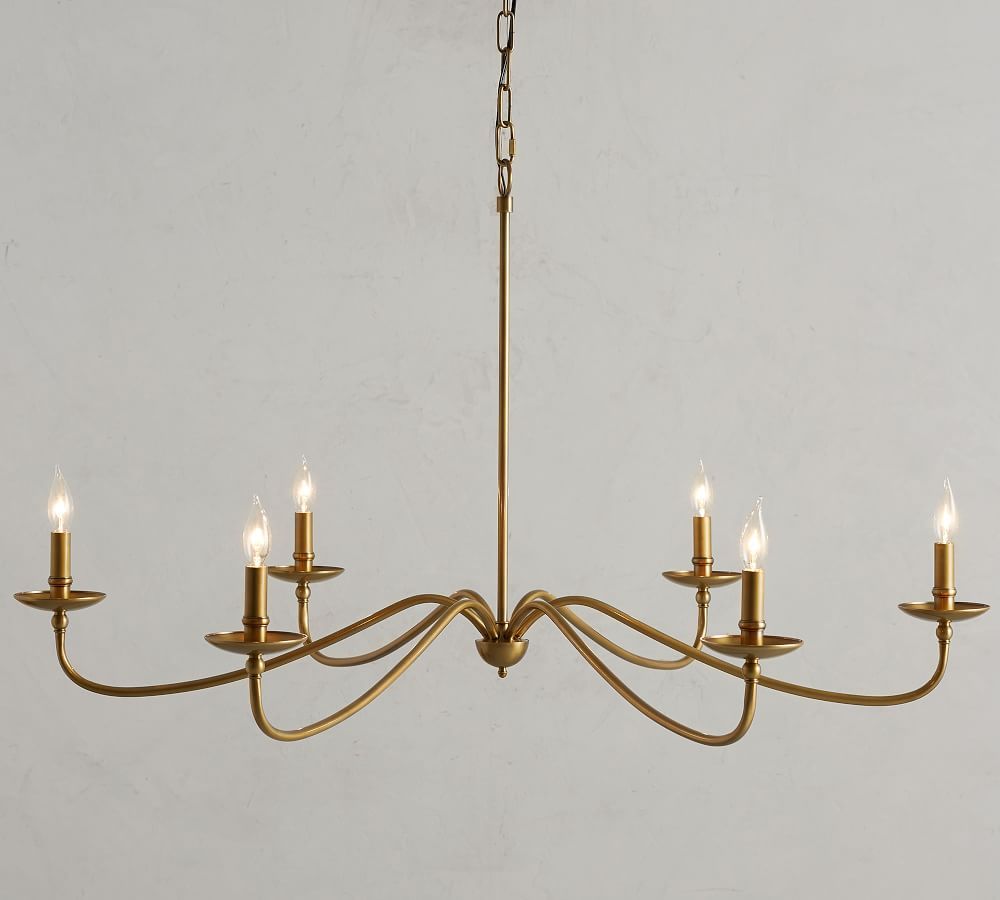 Lucca Iron Chandelier, Brass, Large | Pottery Barn (US)