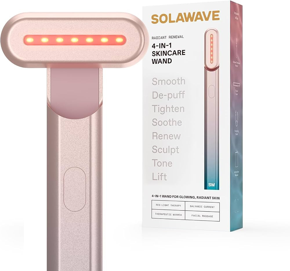 Solawave 4-in-1 Red Light Therapy Wand for Face & Neck | Beauty Device with Galvanic Current, Mas... | Amazon (US)