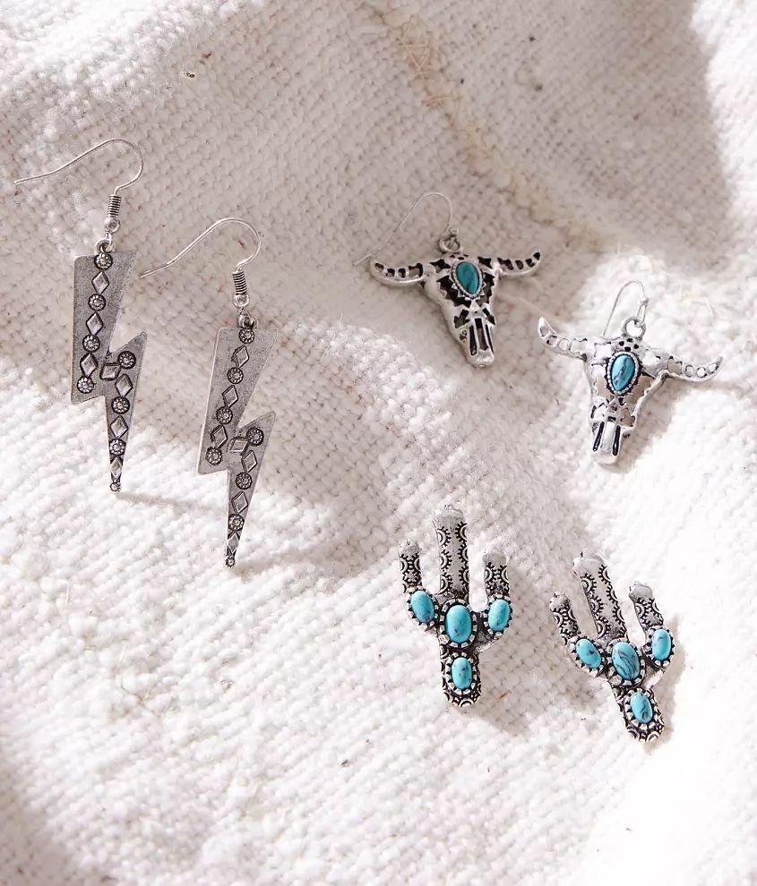 3 Pack Turquoise Earring Set | Buckle