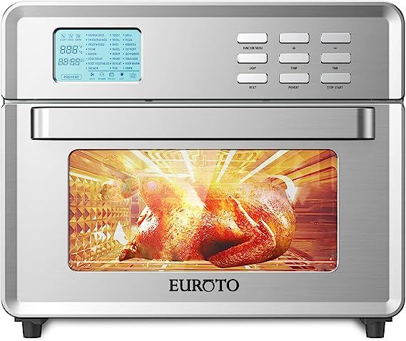 EUROTO [Newest 2021] Stainless Steel Large Capacity 26.8 QT Air Fryer Oven, 24 in 1 Multi-functio... | Amazon (US)