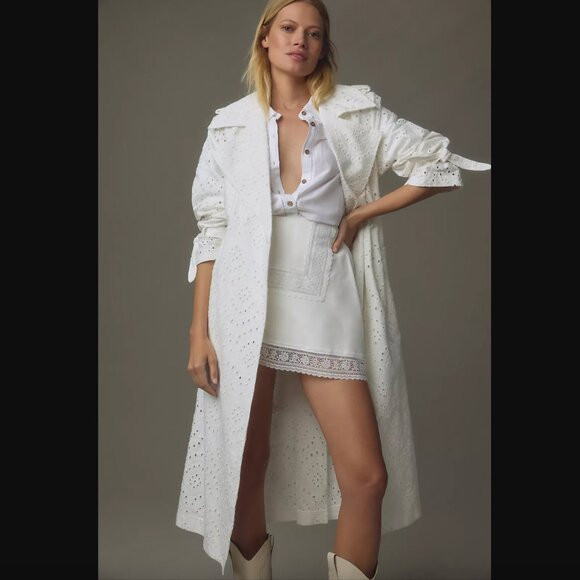 Anthropologie Avec Les Filles Eyelet Trench Coat | Poshmark
