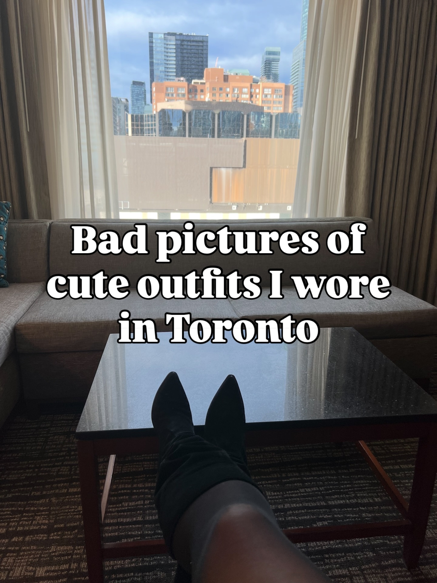 I’ve never met a smaller or more terribly-placed full-length mirror in a hotel. My outfit selfies never stood a chance.