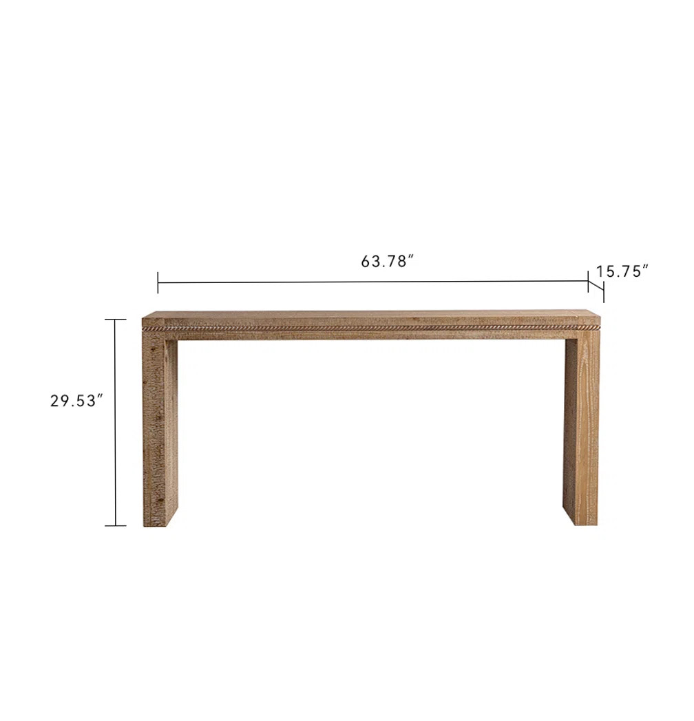 Console Table With Solid Wood For Living Room, Long Sofa Table Behind Couch, Retro Narrow Entrywa... | Wayfair North America