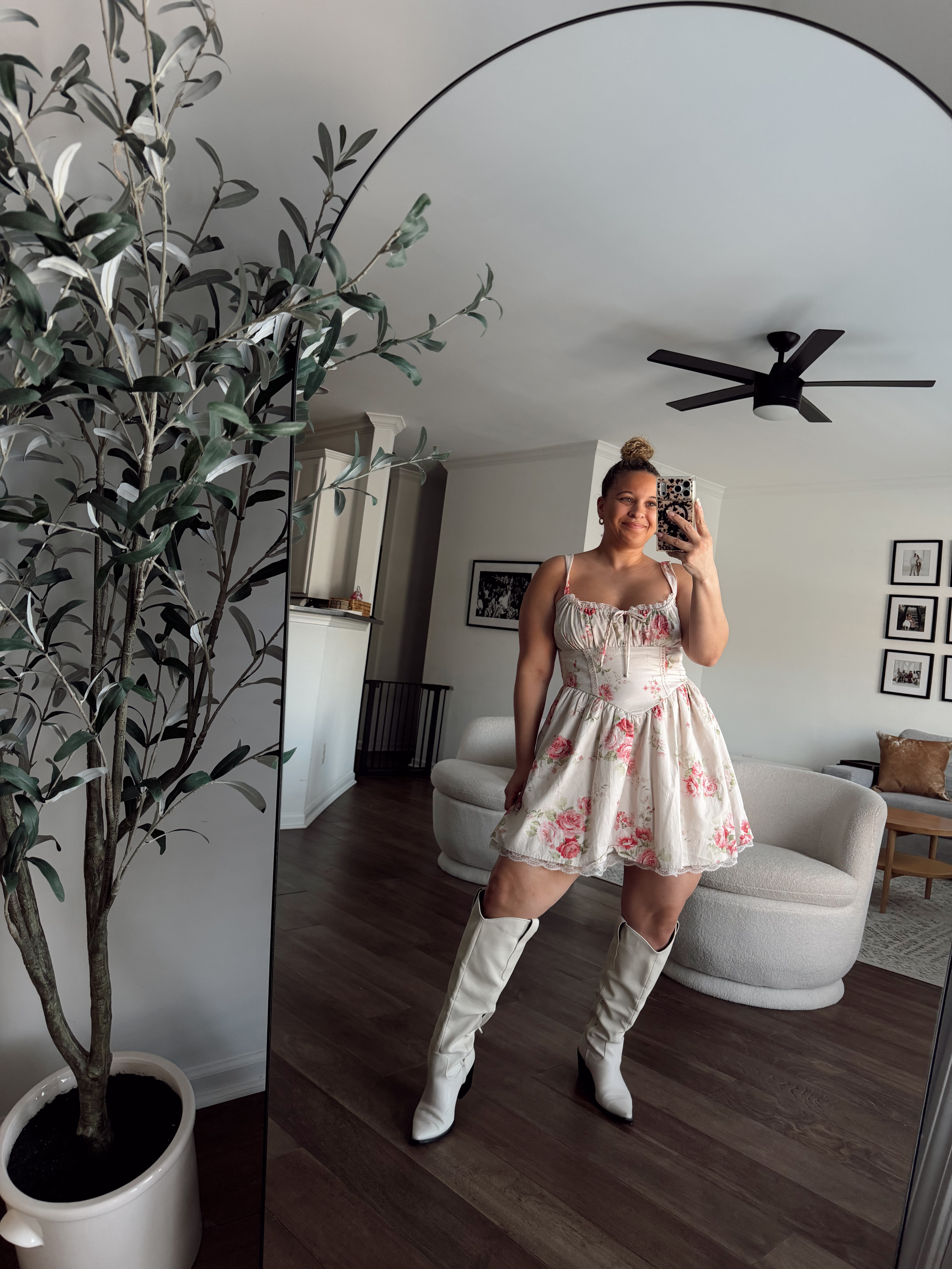 the cutest floral dress - wearing size Large 

 