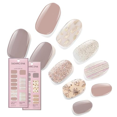 Dashing Diva Gloss Nail Strips Bundle - The Best Sellers Collection - Lavender Dreams & After Glow - UV Free, Chip Resistant, Long Lasting Gel Stickers - Contains 2 Sets | Amazon (US)