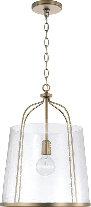 HomePlace Lighting 347011AD Madison Transitional Clear Seeded Glass Pendant Light Fixture, 1-Ligh... | Amazon (US)