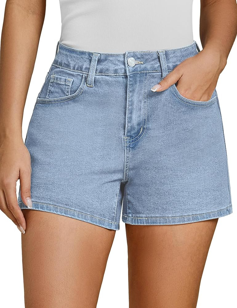 luvamia Jean Shorts for Women High Waisted Trendy Summer Casual Wide Leg Stretchy Denim Jorts Dis... | Amazon (US)