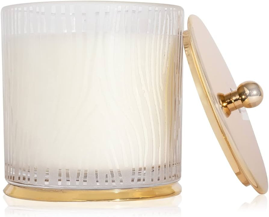 Thymes Frasier Fir Candle - Gilded Collection - Frosted Wood Grain Design with Gold Lid & Base - ... | Amazon (US)