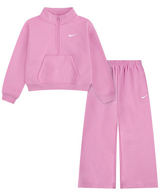 Girls' 4-6X Sportswear Standard Fleece Half-Zip Top and Pants, 2-Piece Set | Macy's