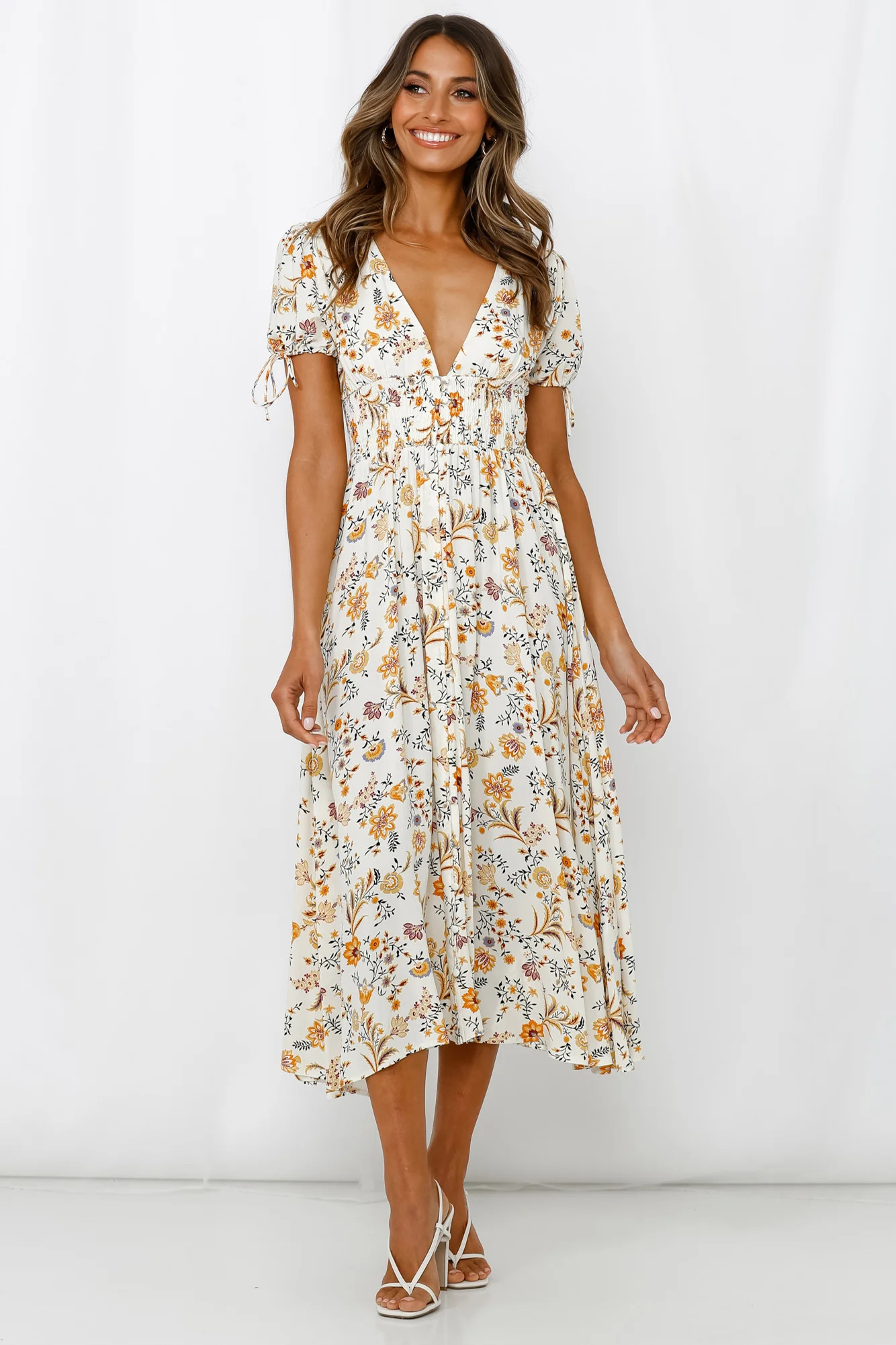 Modern Renaissance Midi Dress Yellow | Hello Molly (AU)