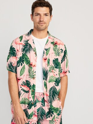 Short-Sleeve Printed Camp Shirt for Men | Old Navy (US)