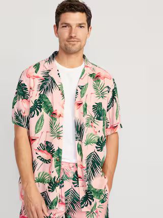 Short-Sleeve Printed Camp Shirt for Men | Old Navy (US)