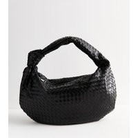 Black Oversized Woven Leather-Look Bag Public Desire New Look | New Look (UK)