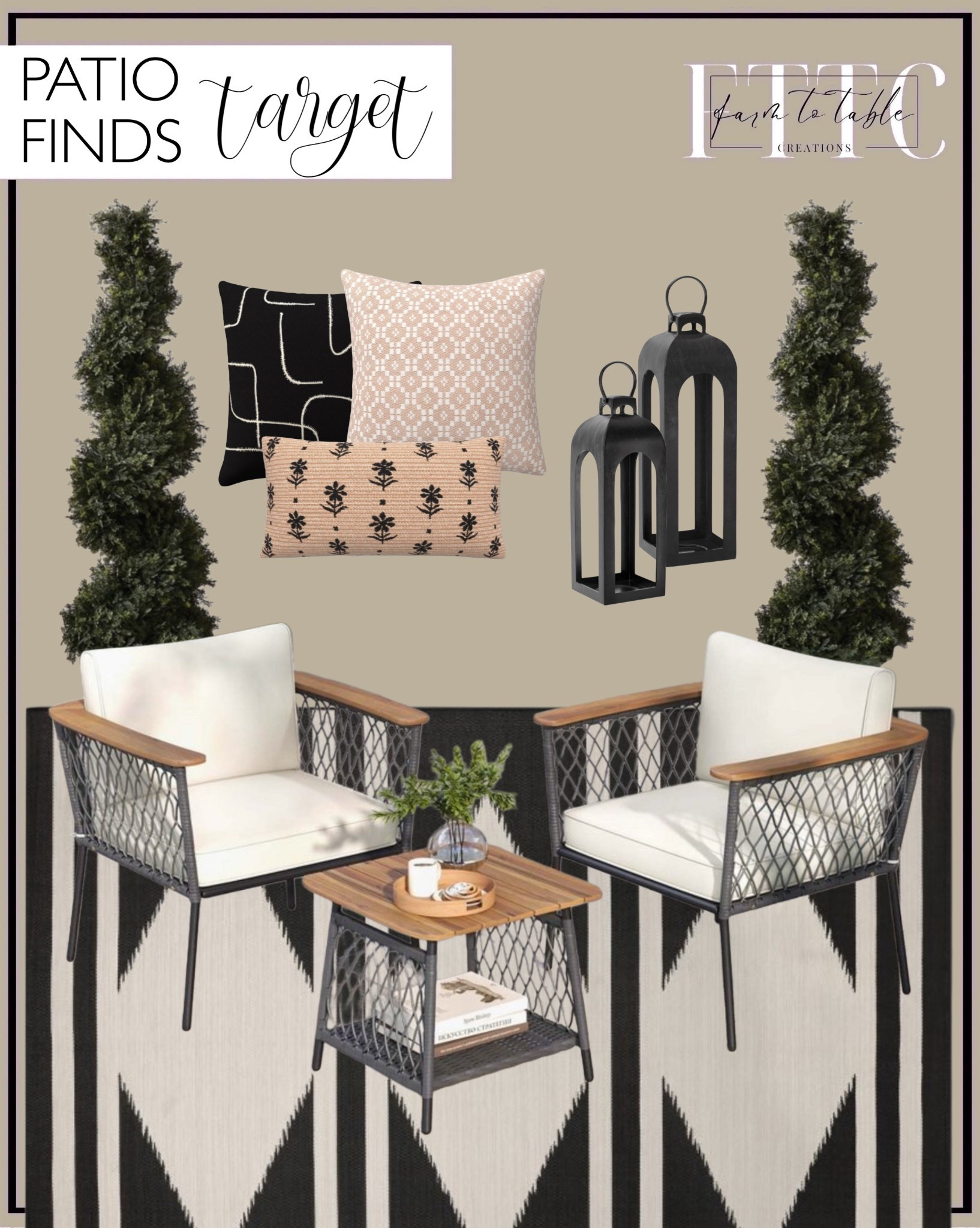 Target Patio Finds. Follow @farmtotablecreations on Instagram for more inspiration.

Loving this curated collection of Target Patio Finds. The three piece patio set and topiaries are on sale. 

Patio Decor | Outdoor Rug nightstands | Home Decor| Fireplace Decor | Spring Refresh |  Bedroom Finds | Neutral Stems | Spring Stems | Bookshelf Decor | Bedroom Space | Cozy Corner | Bathroom | Curated Entryway | Spring  Decor | End of Year Clearance | Trending Decor | Viral Decor  | Coffee Table Decor | Neutral Decor | Stem Sale | Target Finds | Skinny Bench | Bedroom | Living Room | Breakfast Nook | Amazon Home | Target Sale | Loloi Rugs | Magnolia Home | console table | console table styling | faux stems | entryway space | front porch decor | neutral decor | entryway decor | cozy home | affordable decor |  home decor | home inspiration | console styling | entryway rug | cozy moody home | moody home decor | neutral home | bathroom decor | living room | spring decor | Hearth & Hand | Studio McGee | 2025 Home Trends | trending home |


#LTKFindsUnder50 #LTKSaleAlert #LTKHome