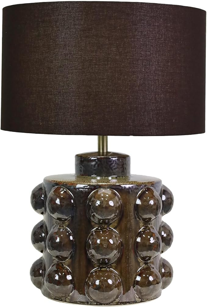 Ceramic Kiln Changed Glaze Table Lamp, 16 x 16 x 23 Inch Ceramic Base with Black Shade, Kiln Chan... | Amazon (US)